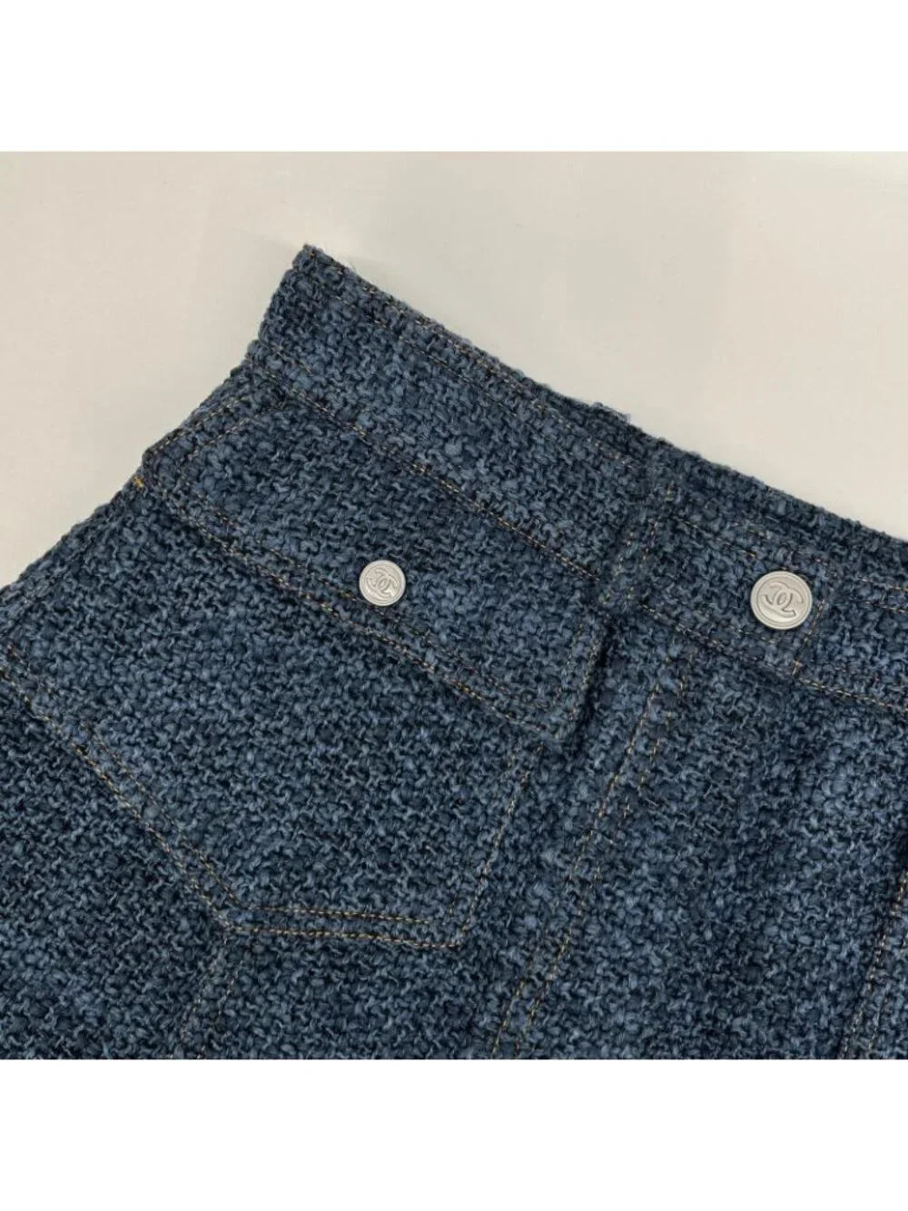 Chanel Denim Tweed Skirt 36